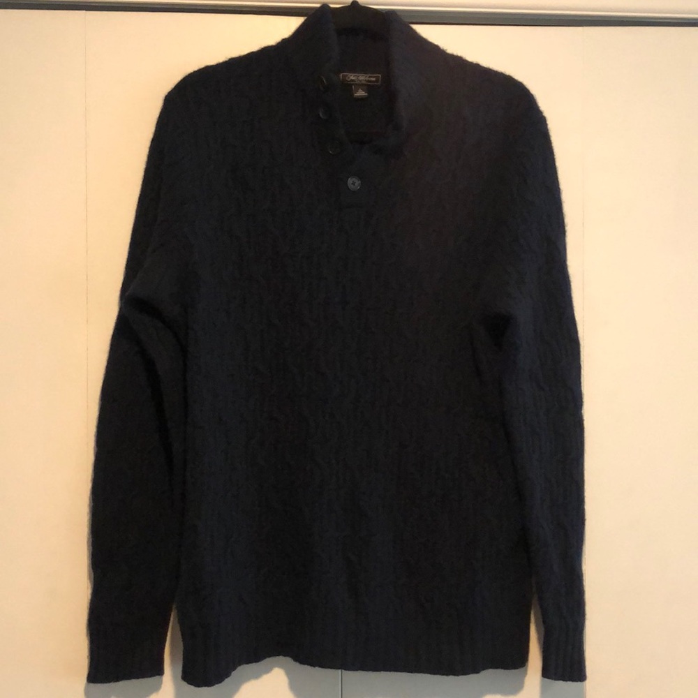 Saks Fifth Ave Cashmere Cable Knit Navy Sweater